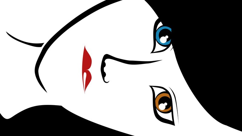 Stylized Face with Two Eyes