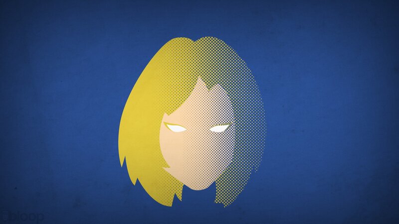 Stylized Face with Yellow Hair