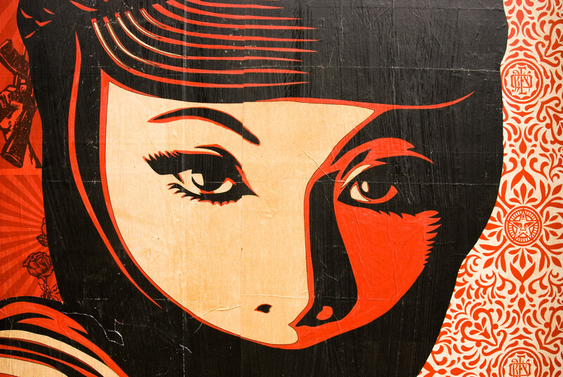Stylized female face artwork