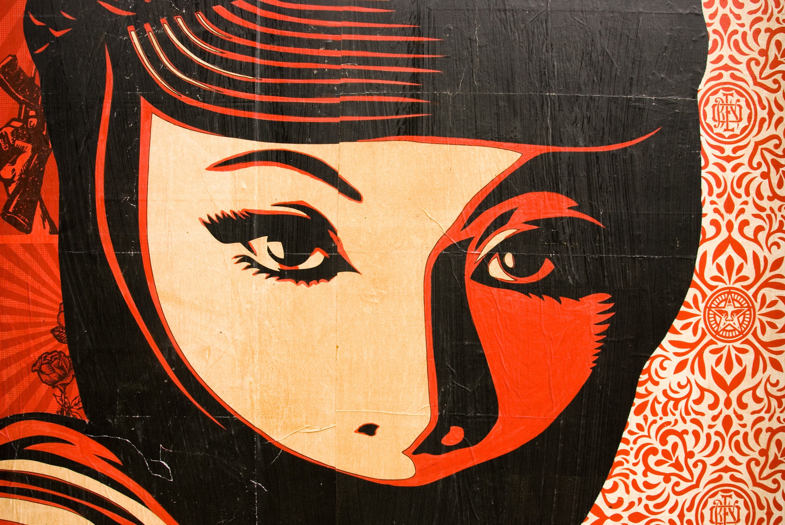 Stylized female face artwork
