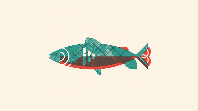 Stylized Fish Illustration — Teal
