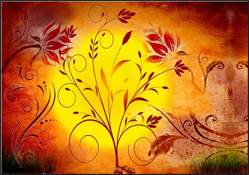 Stylized Floral Design — Yellow