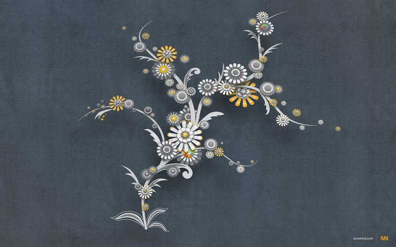 Stylized Floral Pattern — Gray