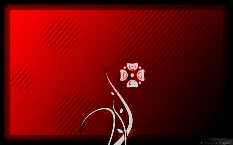 Stylized Flower on Red Background