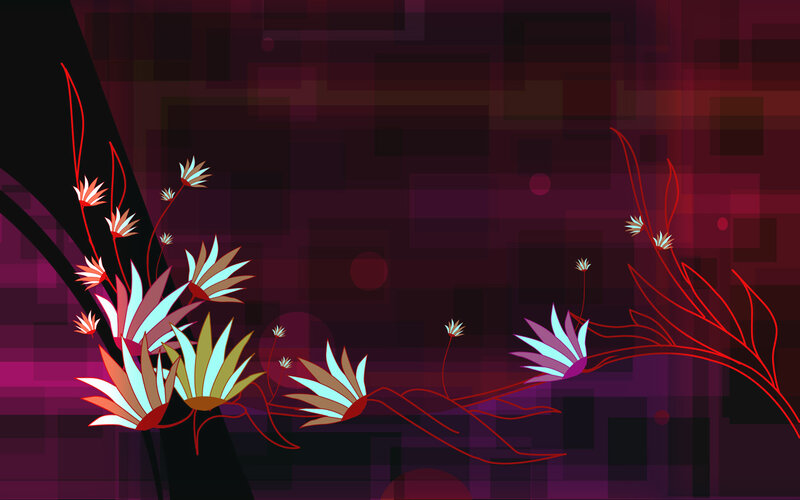 Stylized Flowers on Dark Background