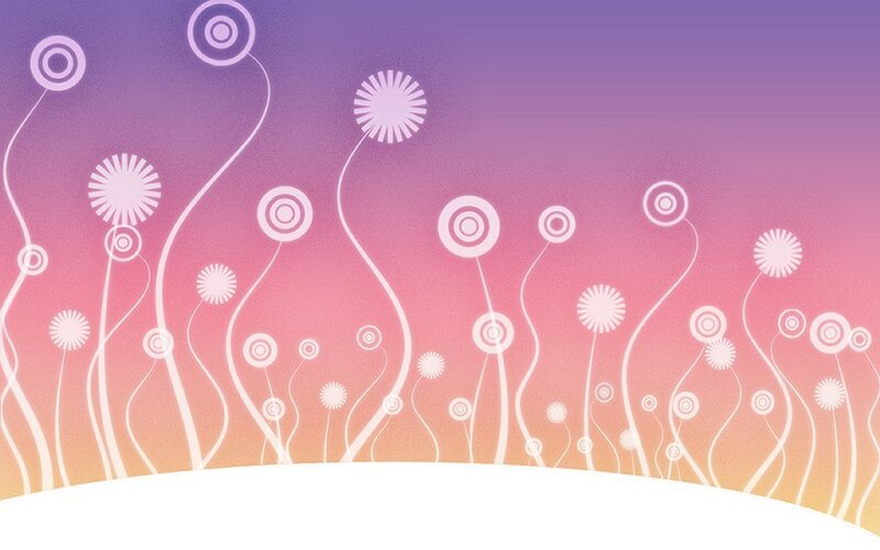 Stylized Flowers on Gradient