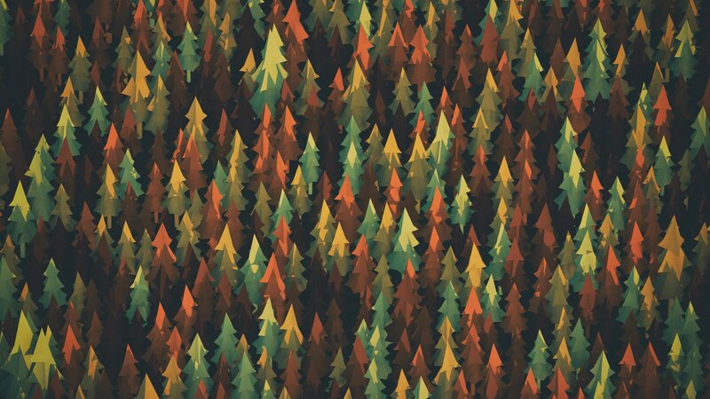 Stylized Forest of Trees — Green