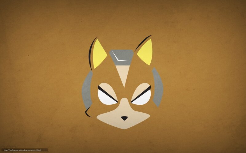 Stylized fox character face