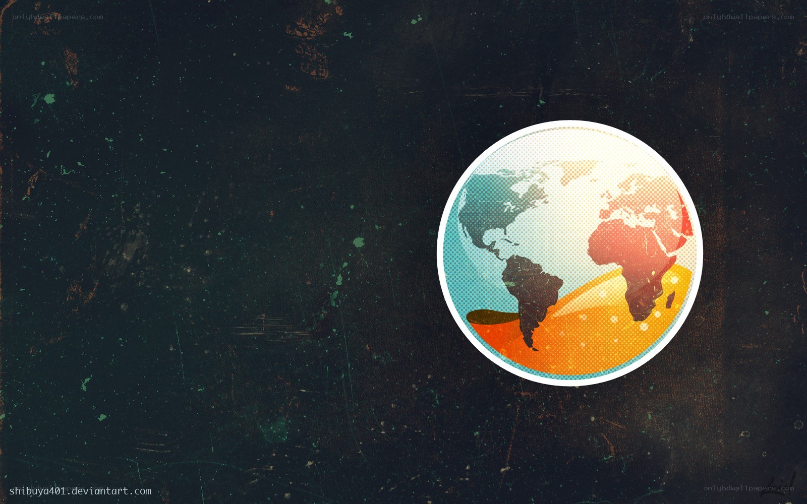 stylized globe on dark background