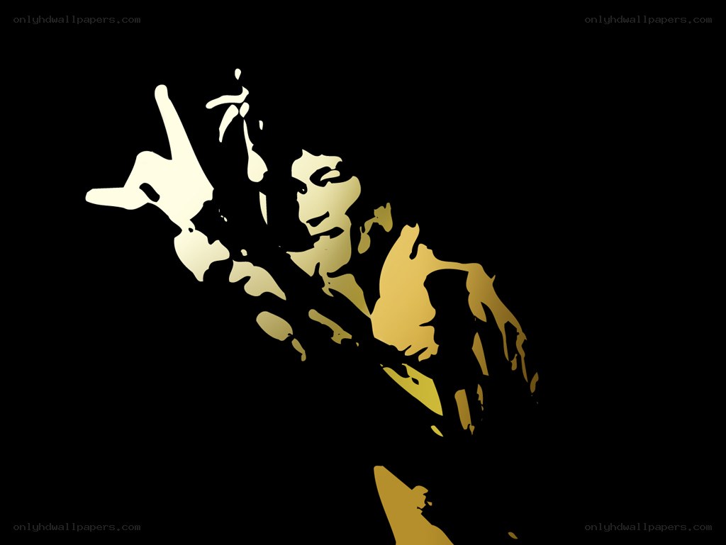 stylized guitar player silhouette
