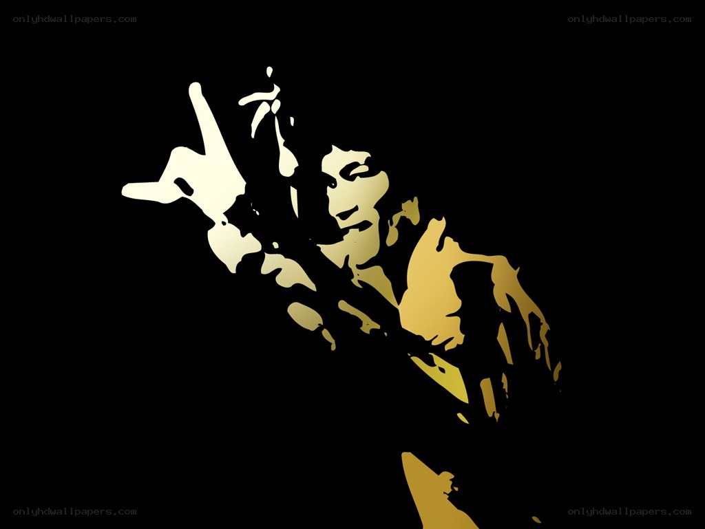 stylized guitar player silhouette