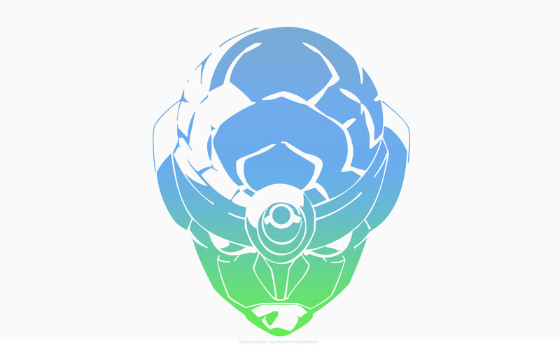 Stylized Helmet Design — Blue