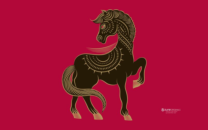 Stylized Horse Illustration — Red