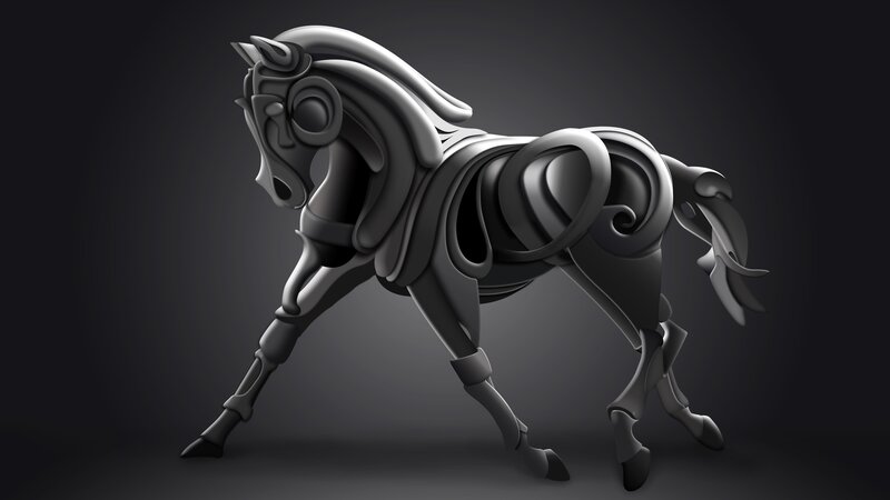 Stylized Horse Sculpture
