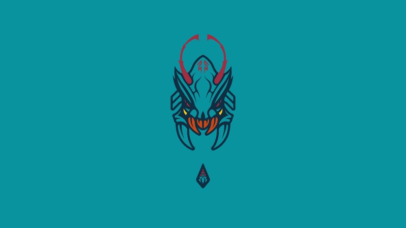 Stylized Insectoid Head — Teal