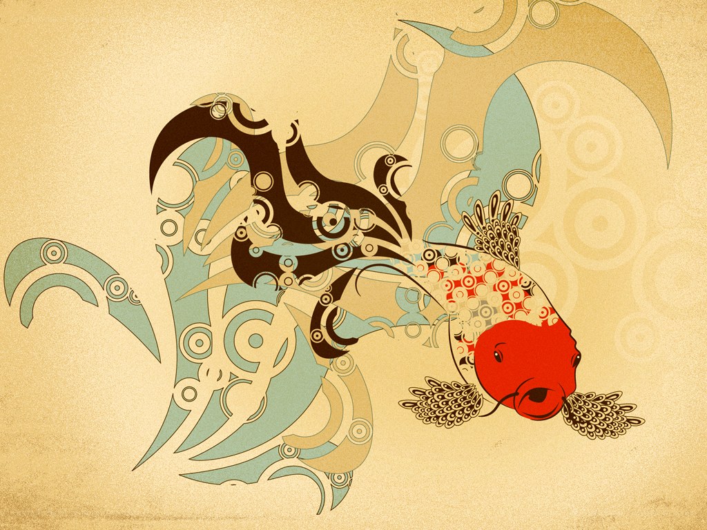 stylized koi fish art
