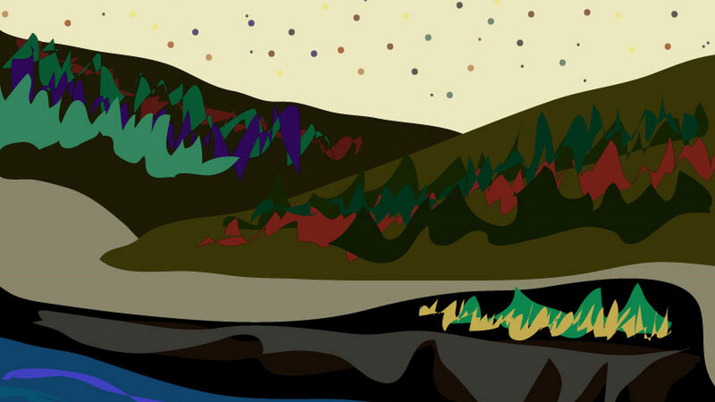 Stylized Landscape with River