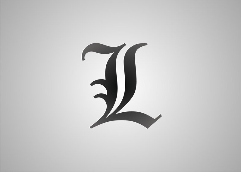 Stylized Letter L — Black, Minimalist