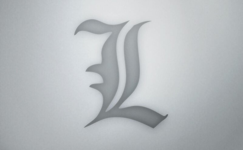 Stylized Letter L — Gray, Minimalist, Digital Art