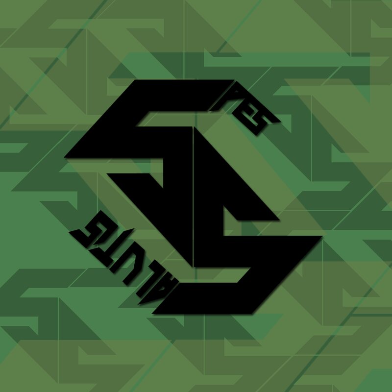 Stylized Logo on Patterned Background
