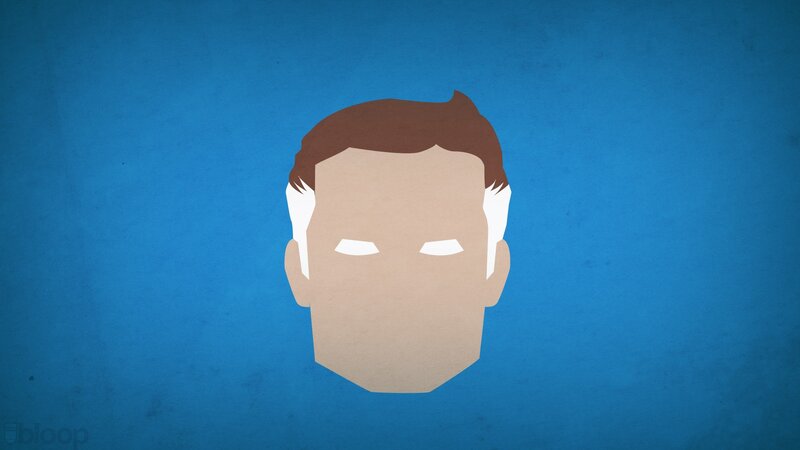 Stylized Male Face — Blue