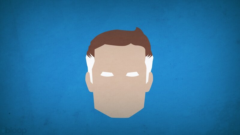 Stylized Male Head — Blue, Neutral