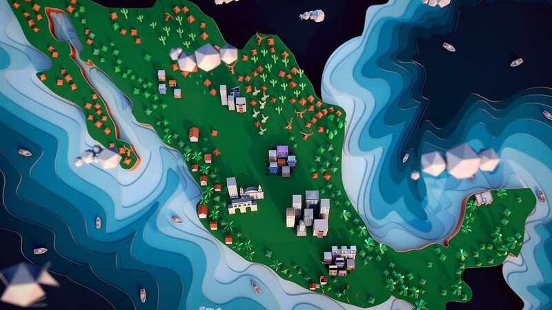 Stylized Map of Mexico