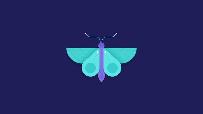 Stylized Moth Illustration — Purple