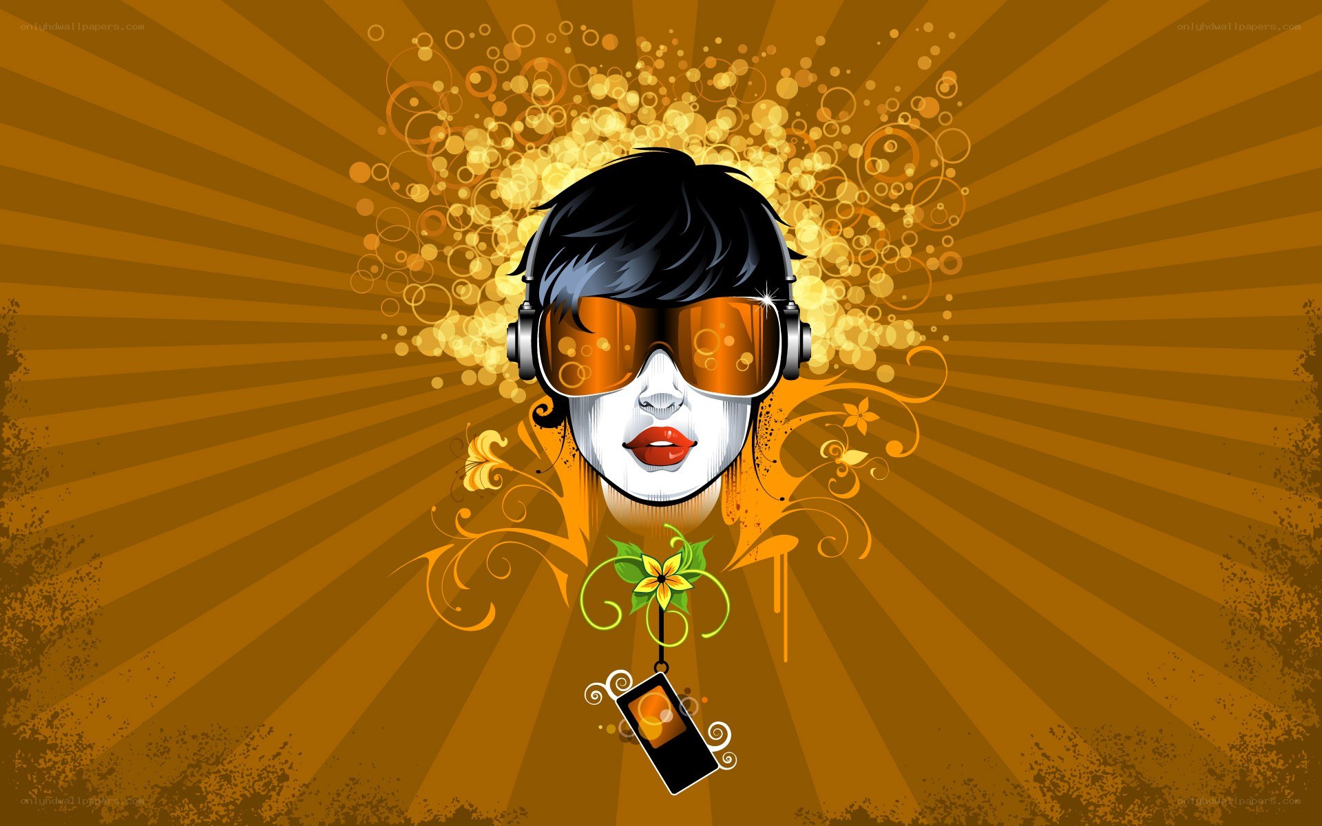 stylized music lover portrait