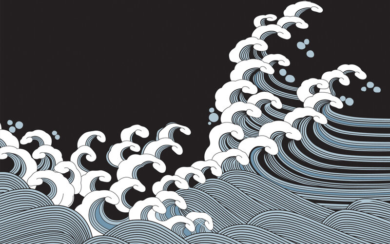 stylized ocean waves