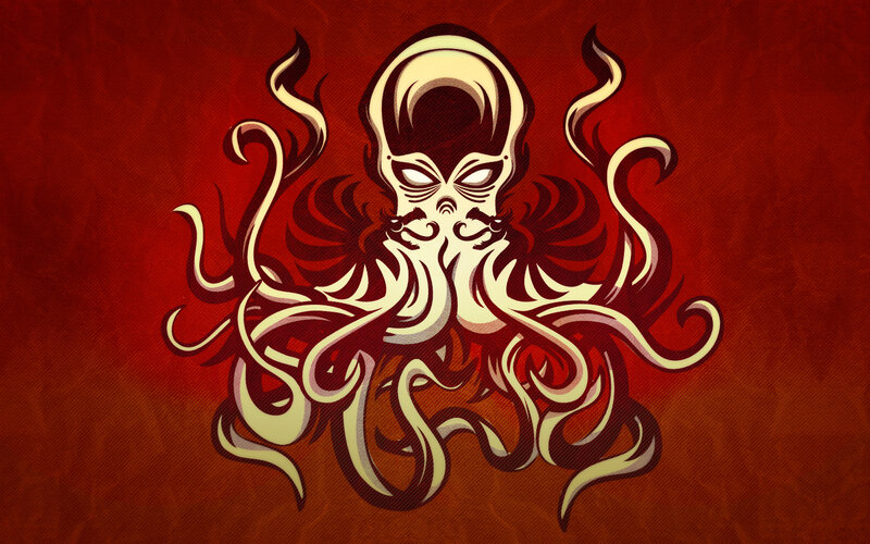 stylized octopus skull design