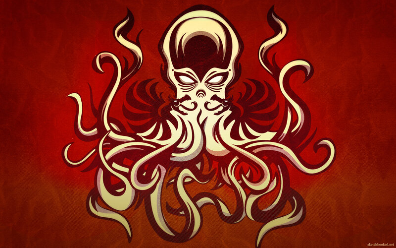 stylized octopus skull design