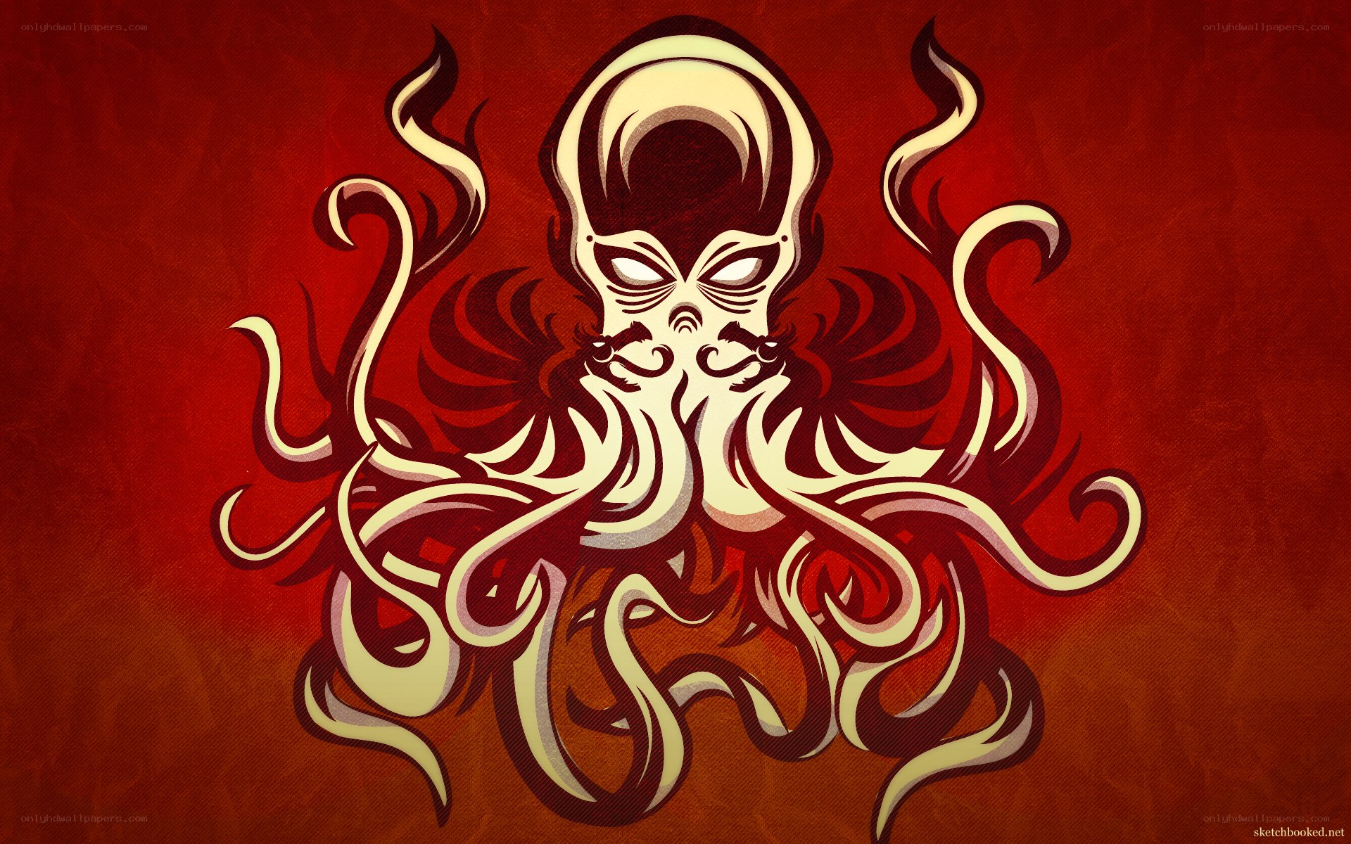 stylized octopus skull design