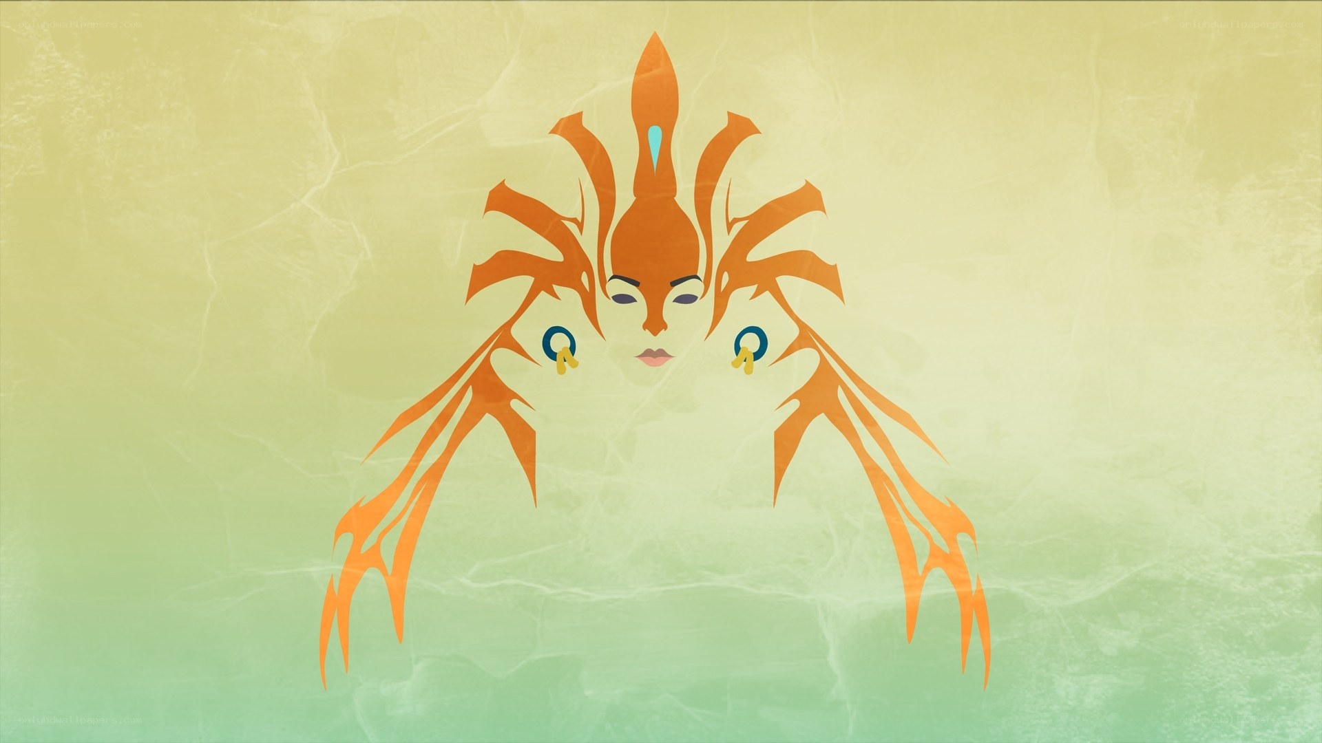 stylized orange figure