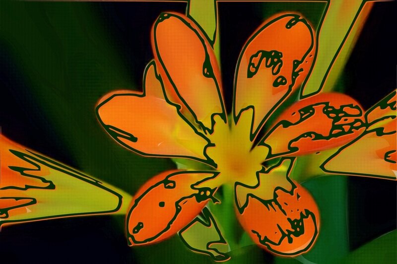 stylized orange flower
