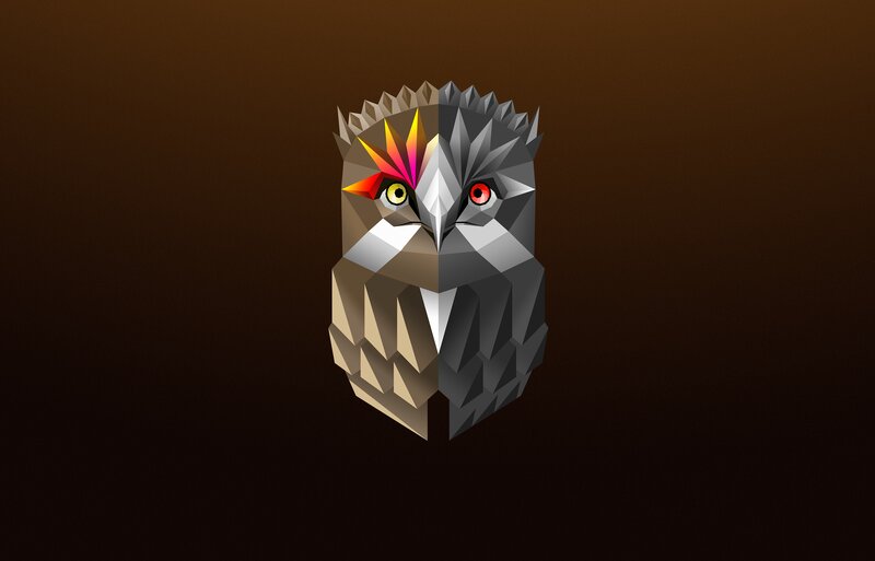 Stylized Owl Head