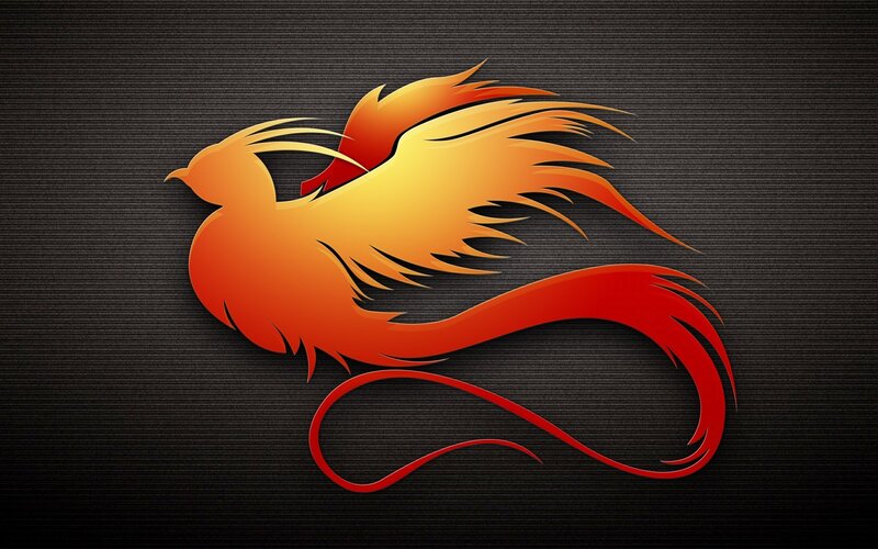 Stylized Phoenix Bird — Orange