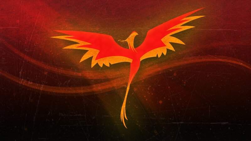 Stylized Phoenix Bird — Red
