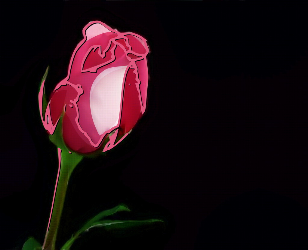 stylized pink rose