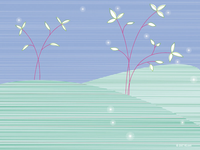 Stylized plants on a hill