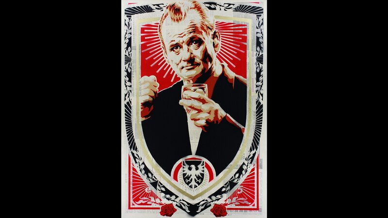 Stylized portrait of a man with glass