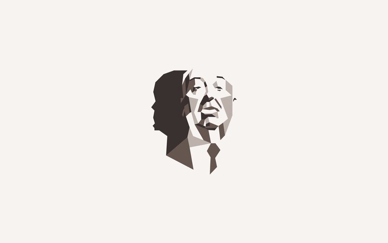Stylized Portrait of Man — Black, Minimalist