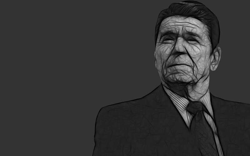 stylized portrait of ronald reagan