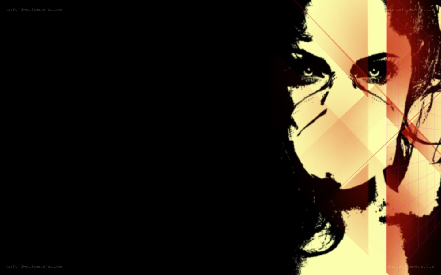 stylized portrait with geometric overlay