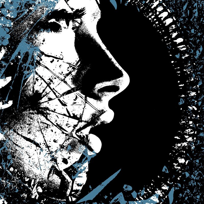 stylized portrait with splatter effect