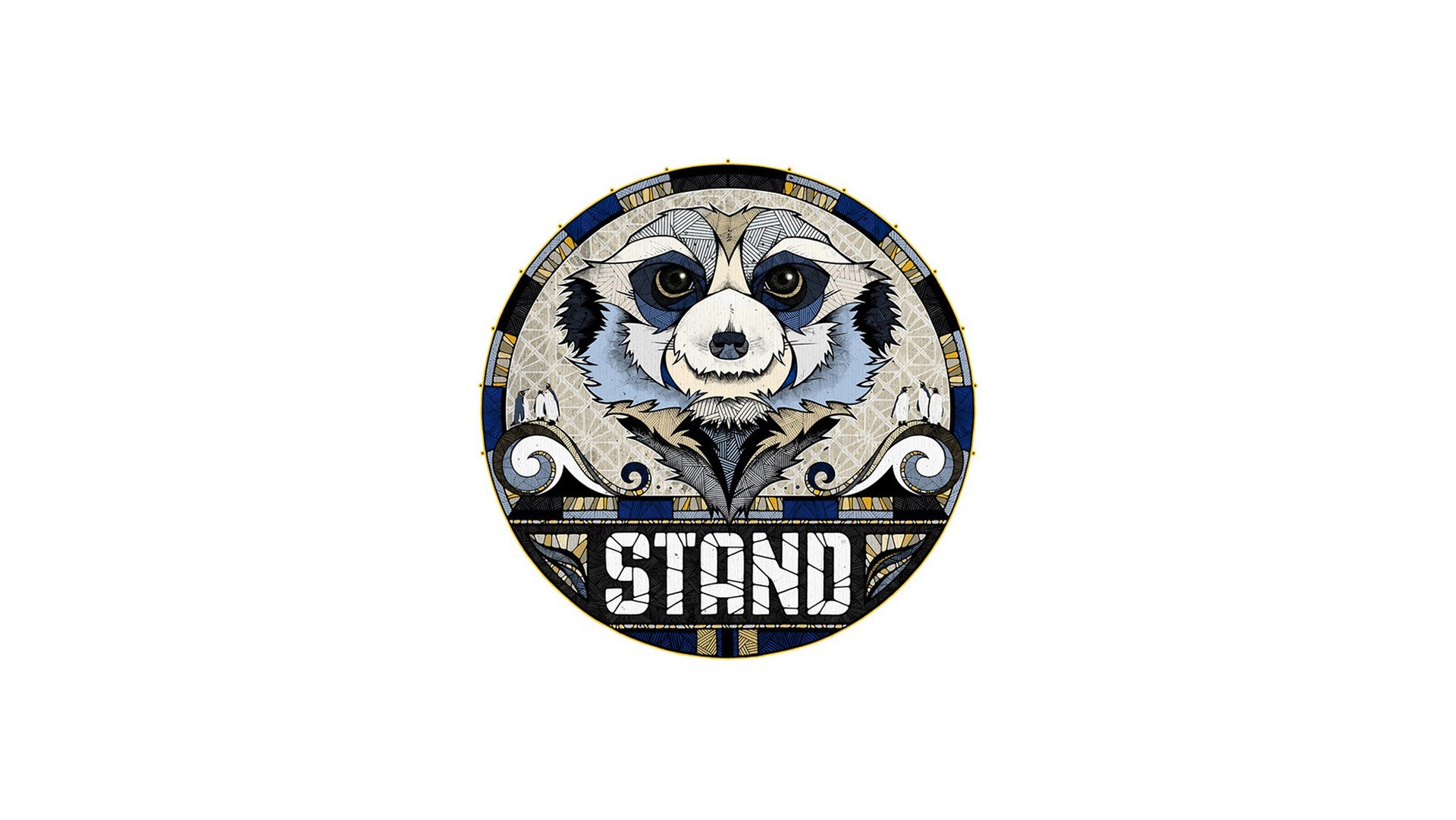 stylized raccoon logo