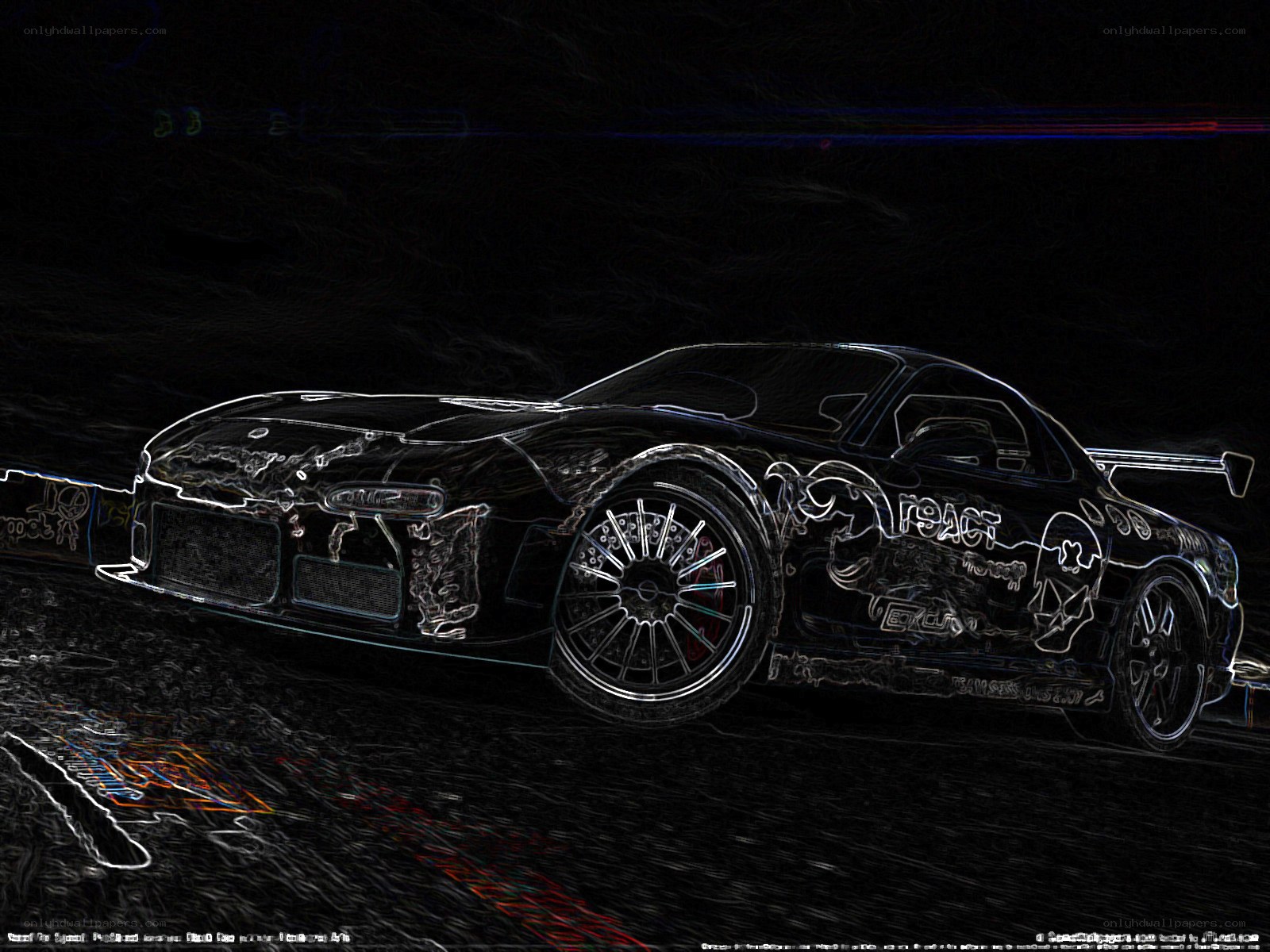stylized race car on track