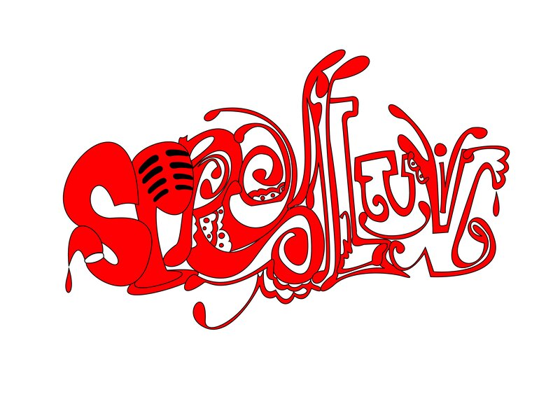 stylized red text logo