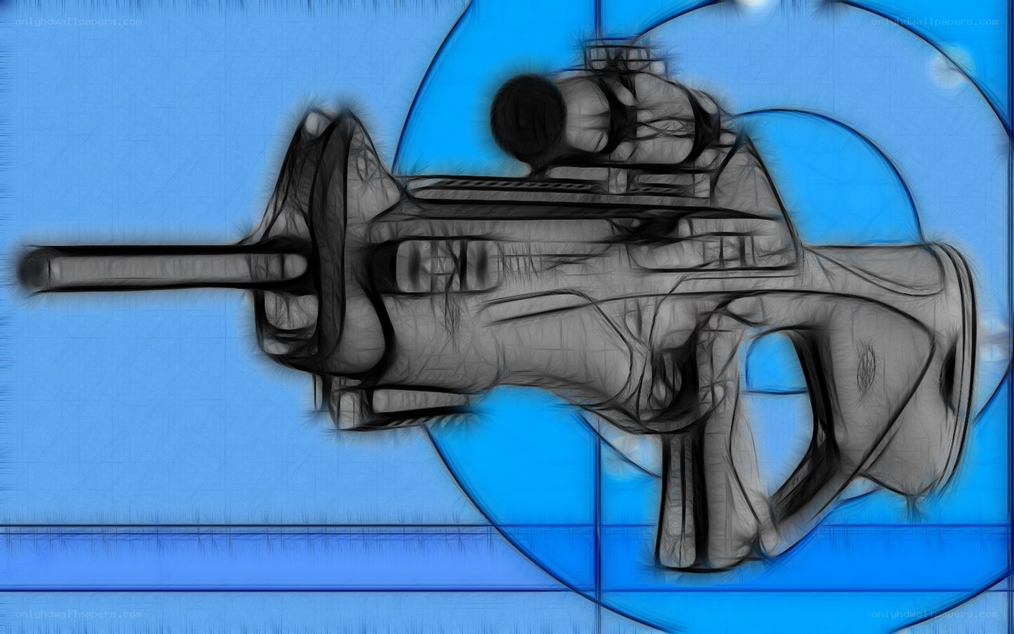 stylized rifle illustration