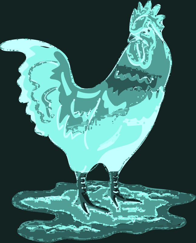 stylized rooster illustration